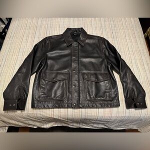 Madewell Black Leather Flight Jacket